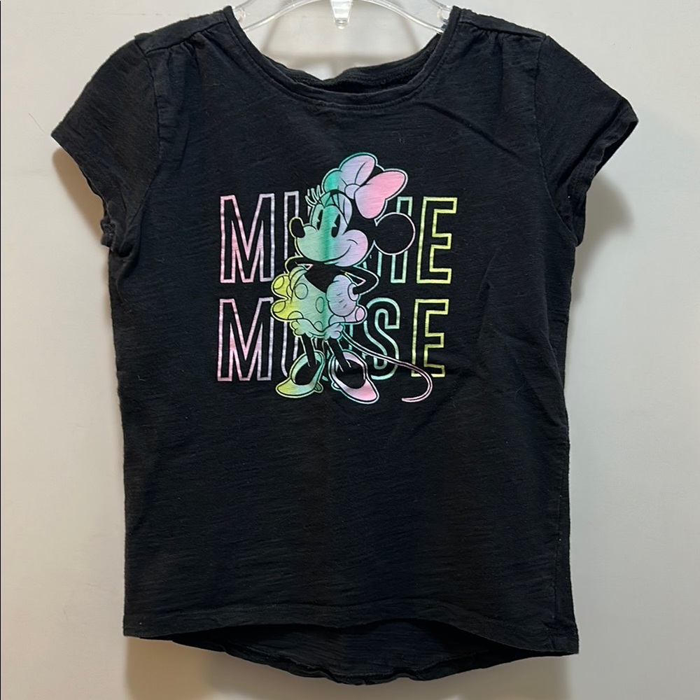 Disney Black and Pink Minnie Mouse Short Sleeve Tee